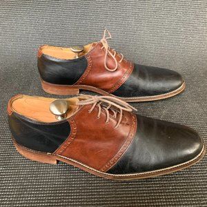 [Sz 10.5] Cole Haan Shoes Black Brown Oxford Saddle City Smart Office Career